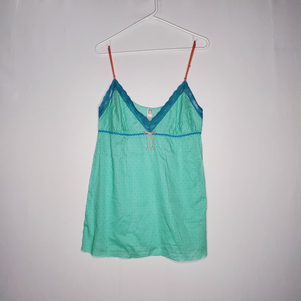 JLo Empire Cami Top Women Medium Dobby Texture Fairy Mermaid Indie Polly Y2K